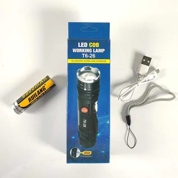 اقلام همراه چراغ قوه پلیسی تلسکوپی LED دار ARUILANG مدل T6 26 آریا ابزار