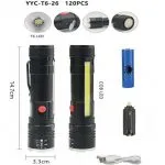 چراغ قوه پلیسی T6-26 LED با طراحی ارگونومیک و ضدآب