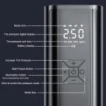 پمپ باد فندکی SPAD با شلنگ 200 میلیمتری و چراغ قوه LED تعبیهشده