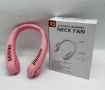 فن گردنی بدون پره مدل X5 شارژی سفید با طراحی ارگونومیک و سه سرعت