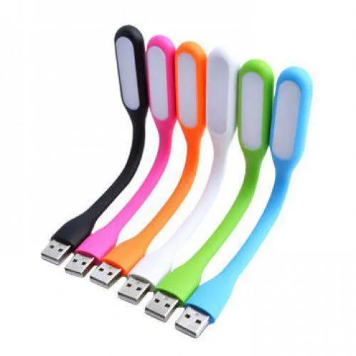 چراغ LED یواس‌بی مدل Flexible USB Light در حالت خمیده، نور سفید 4500 کلوین برای روشنایی صفحه کلید و کتاب