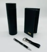 باکس هدیه سازمانی مردانه CB32 با کیف پالتویی، فلاسک درجه دار، خودکار و جاکلیدی