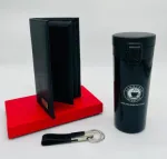 باکس هدیه سازمانی مردانه CB40 با کیف پول پالتویی، جاکلیدی چرم و تراول ماگ