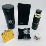 باکس هدیه ولنتاین مردانه V166 با هاردباکس، پوشال تزئینی و رز معطر