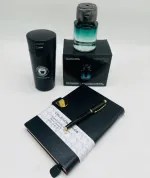 نمایش هارد باکس و اقلام پک هدیه مدیریتی CB50 در کنار هم