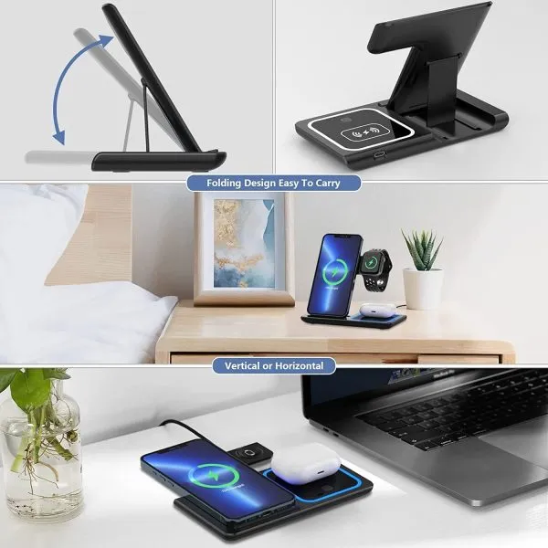 1... شارژر وایرلس 3 در 1 تاشو (Wireless Charging Station) - تصویر 5