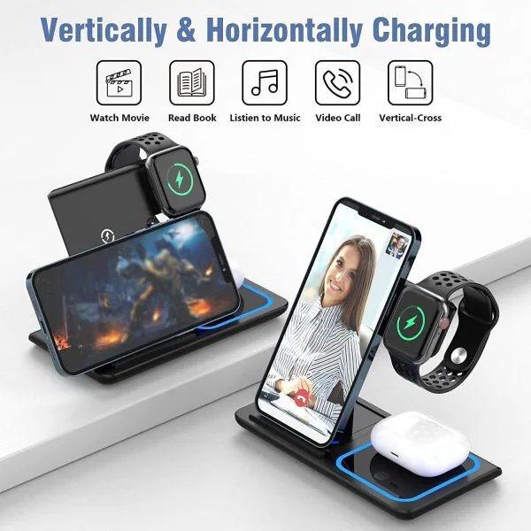 1. شارژر وایرلس 3 در 1 تاشو (Wireless Charging Station) - تصویر 6