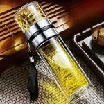 فلاسک دمنوش ساز دوجداره مدل مخزن دار
