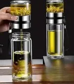 فلاسک دمنوش ساز دوجداره مدل مخزن دار0