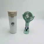 محتوای پک هدیه سازمانی تابستانه CB80، تراول ماگ و پنکه مه‌پاش SPRAY FAN