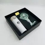 پک هدیه سازمانی تابستانه CB80 شامل تراول ماگ کافی و پنکه مه‌پاش SPRAY FAN، هدیه تابستانی ماندگار