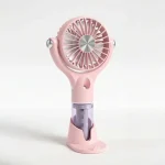 پنکه مه‌پاش SPRAY FAN مدل HM-186 صورتی، دارای مخزن آب و تنظیم سرعت باد