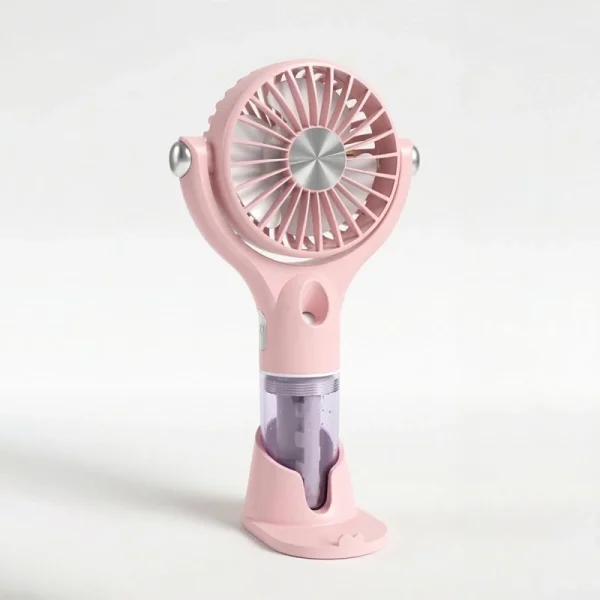 پنکه مه‌پاش SPRAY FAN مدل HM-186 صورتی، دارای مخزن آب و تنظیم سرعت باد