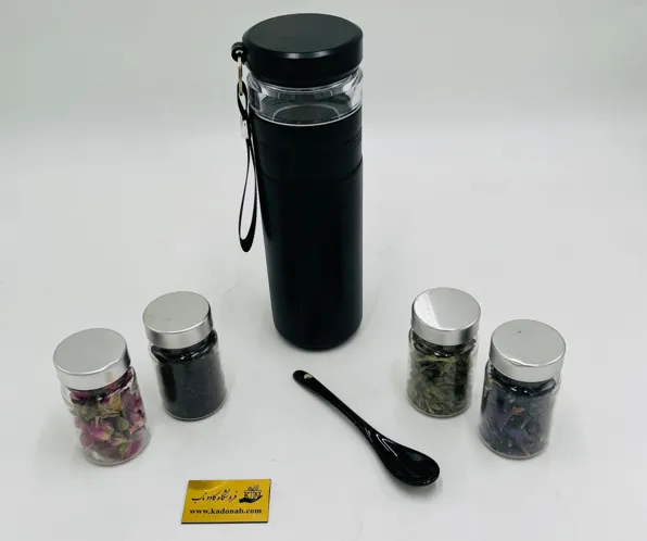پک هدیه دمنوش با فلاسک دمنوش ساز CB71؛ فلاسک 500 میلی‌لیتری استیل و دمنوش‌های منتخب گیاهی