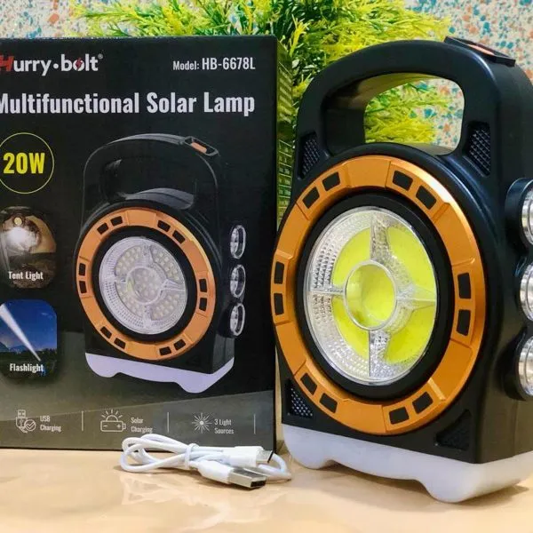 چراغ قوه خورشیدی چندکاره هاری بولت مدل HB-6678C با توان ۲۰ وات
