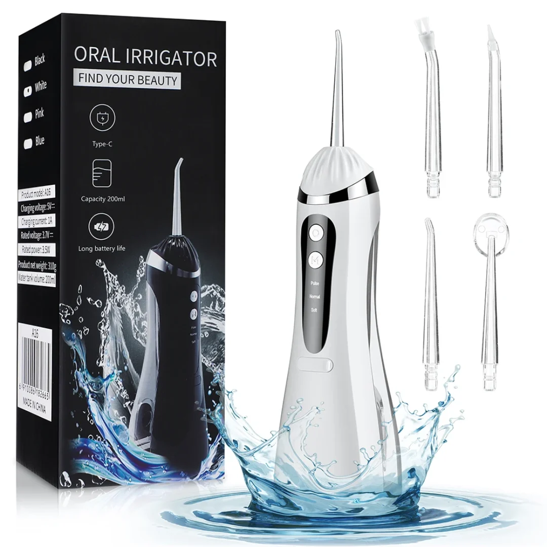واتر جت دندان و دهانشوی شارژی Oral irrigator A16 چهار کار واتر جت A16 دندان و دهانشوی شارژی مدل - ORAL IRRIGATOR چهار کاره