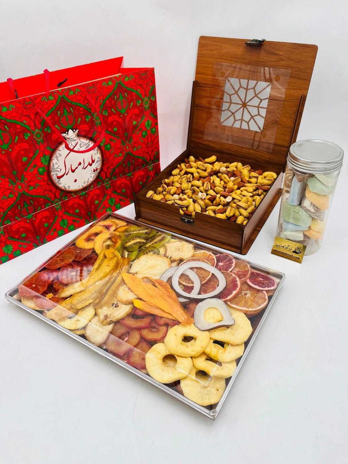پک هدیه یلدا Y39 آجیل چهارمغز، میوه خشک و بستنی خشک. پک هدیه یلدا Y39 | آجیل چهارمغز، میوه خشک و بستنی خشک - تصویر 2